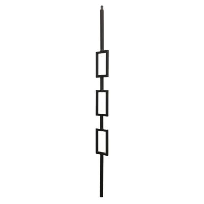 Ascension 1/2 in. Iron Baluster Square Top Triple Rectangle Satin Black