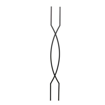 Ascension 1/2 in. Square Iron Baluster Double Helix Satin Black 4-1/2 in. Overall Width