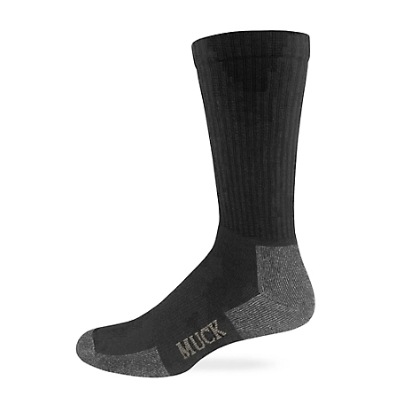 Muck Boot Company Lightweight, Crew Sock 65 Percent Merino Wool Made In USA, 1 Pair, 72976