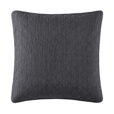 Indigo Hill by HiEnd Accents Cotton Comfort Euro Sham, 27 in. x 27 in., Charcoal, 1PC