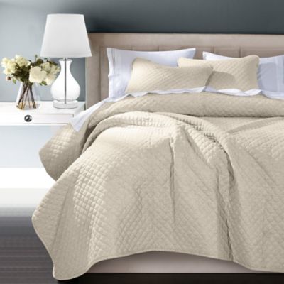 Image showing  Anna Diamond Quilted Pillow Sham Set, 21 in. x 27 in., Light Tan, 2PC