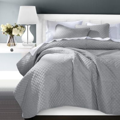 Indigo Hill by HiEnd Accents Anna Diamond Quilted 3 pc. Coverlet Set