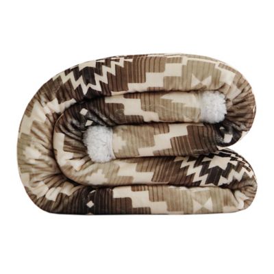 Image showing  Chalet Western Aztec Campfire Sherpa Throw, 1 pc. or 3 pc.