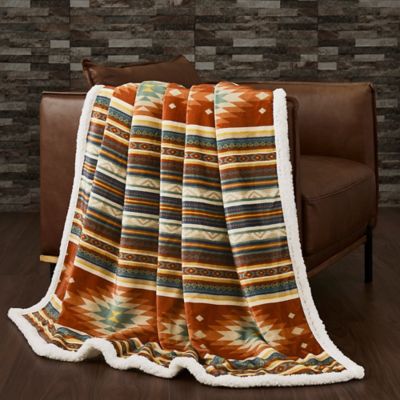 Indigo Hill by HiEnd Accents Del Sol Campfire Sherpa Throw