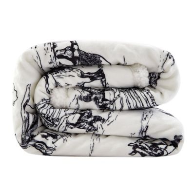 Image showing  Ranch Life Western Toile Campfire Sherpa Throw, 1 pc. or 3 pc.