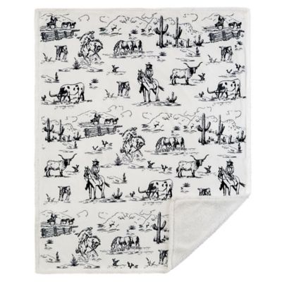 Image showing  Ranch Life Western Toile Campfire Sherpa Throw, 1 pc. or 3 pc.