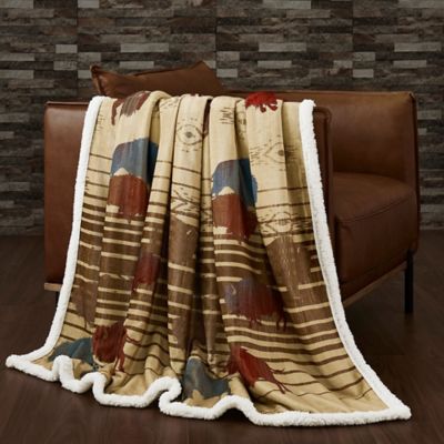 Indigo Hill by HiEnd Accents Home on the Range Campfire Sherpa Throw