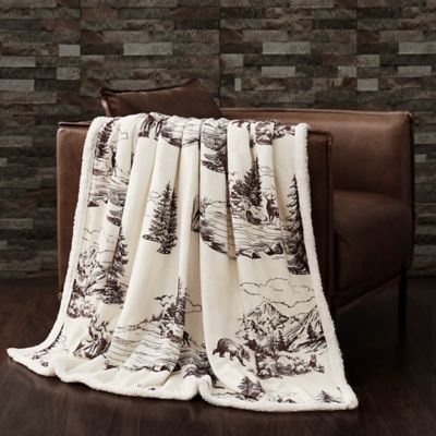 Indigo Hill by HiEnd Accents White Pine Campfire Sherpa Throw