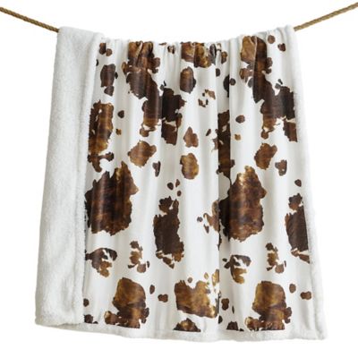 Image showing  Elsa Cowhide Campfire Sherpa Throw, 1 pc. or 3 pc.