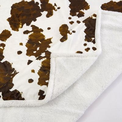 Image showing  Elsa Cowhide Campfire Sherpa Throw, 1 pc. or 3 pc.