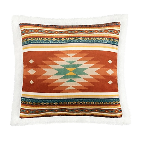 Indigo Hill by HiEnd Accents Del Sol Campfire Sherpa Pillow, 18 in. x 18 in.
