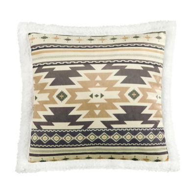 Indigo Hill by HiEnd Accents Desert Sage Campfire Sherpa Pillow, 18 in. x 18 in.