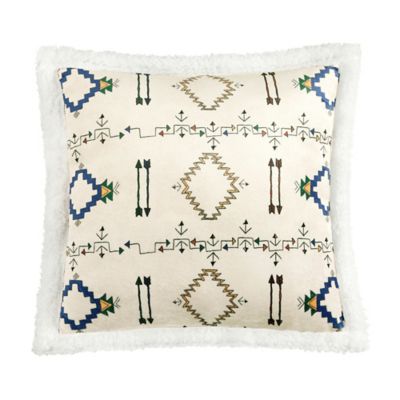 Indigo Hill by HiEnd Accents Arrow Campfire Sherpa Pillow, 18 in. x 18 in.
