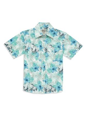 Ely Cattleman Short Sleeve Hawaiian Horse Print