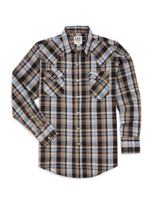 Ely Cattleman Long Sleeve Plaid Western Shirt