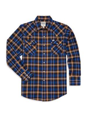 Ely Cattleman Long-Sleeve Plaid Western Shirt