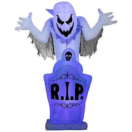 Gemmy Halloween Inflatable Ghost and Tombstone with Flickering Black Lights