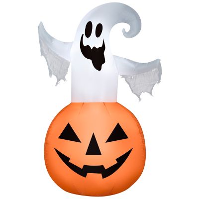 Gemmy Halloween Inflatable Jack-O'-Lantern with Ghost