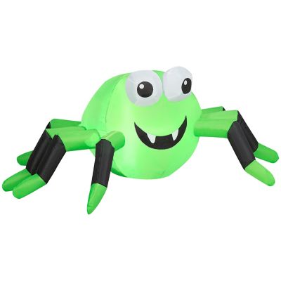 Gemmy Halloween Inflatable Green and Black Spider