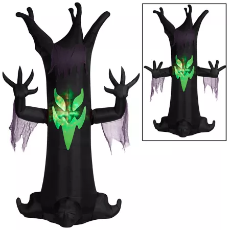 Gemmy Animated Giant Inflatable Scary Tree with Fire and Ice Light Effect Halloween Inflatables