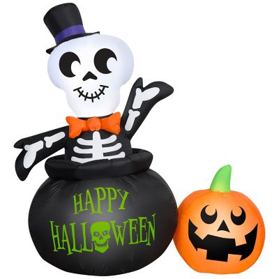 Gemmy Halloween Inflatable Skeleton in Cauldron