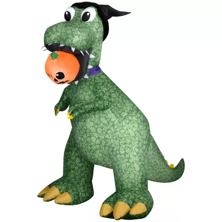 Gemmy Animated Halloween Inflatable T-Rex with Jack-O-Lantern Halloween Inflatables