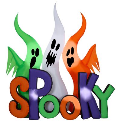 Gemmy Halloween Inflatable Ghosts with Spooky Sign
