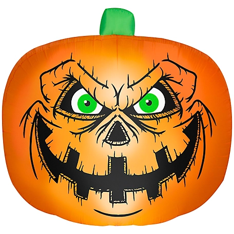 Gemmy Halloween Inflatable Flat-Styled Jack-O'-Lantern with Creepy Face