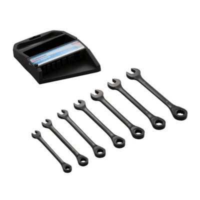 Image showing  7 pc. SAE Ratchet Combination Wrench Set, Black