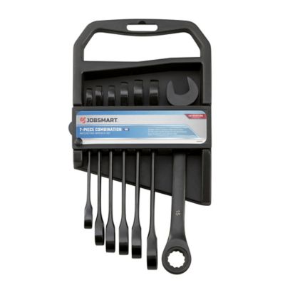 Image showing  7 pc. SAE Ratchet Combination Wrench Set, Black