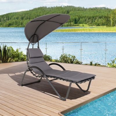 Deko Living Outdoor Lounge Chair with Canopy