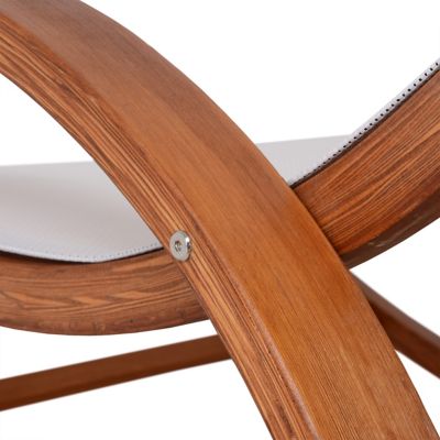 Image showing 7 th Deko Living Outdoor Cedar Wood White Lounge Daybed with Canopy