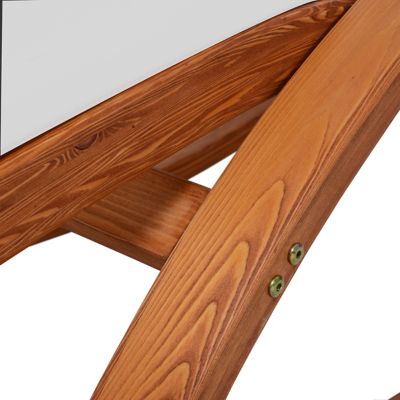 Image showing 7 th Deko Living Outdoor Cedar Wood Patio Lounge Chair with White Textilene Fabric