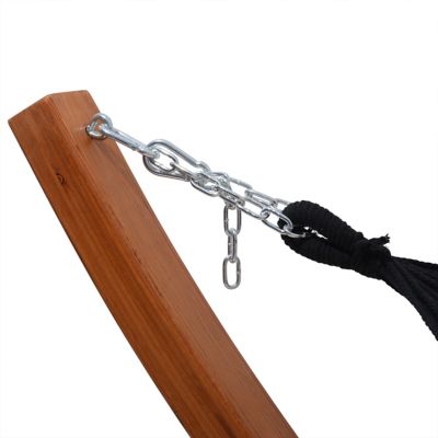 Image showing 5 th Deko Living Cedar Wood Hammock, Black