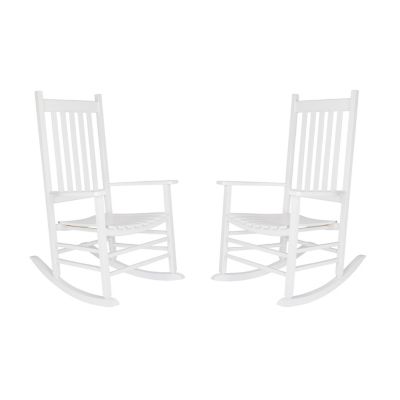 Shine Company Outdoor Meridian Wood Patio Rocking Chairs, 2-Pack