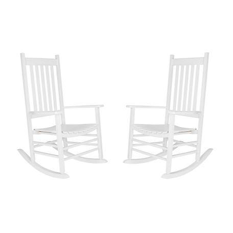 Shine Company Classic 2-Piece Wooden Outdoor Patio Rocking Chair Set