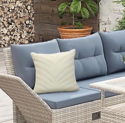 Outdoor Decor by Commonwealth Nature Outdoor Palm Leaf Pillow 18 x 18 in., Taupe