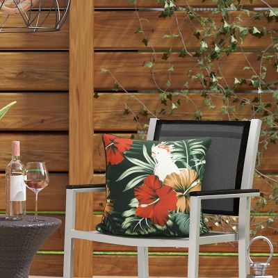 Outdoor Decor by Commonwealth Ruby Red Outdoor Parrot Pillow 18 x 18 in., Multi