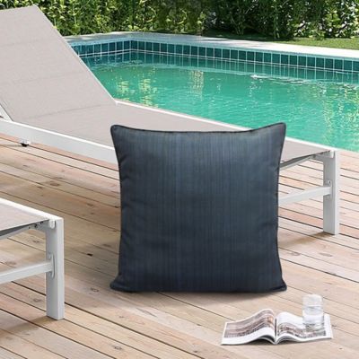 Outdoor Decor by Commonwealth Urban Chic Outdoor Large Solid Textured Pillow 24 x 24 in., Navy