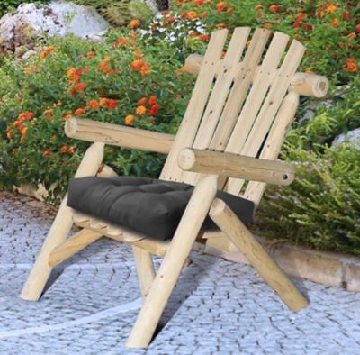 Outdoor Decor by Commonwealth Ebony Outdoor Adirondack Cushion 20 x 20 in., Solid Black