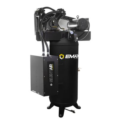 EMAX 5HP 60G 1-Stage 1PH Industrial 2-Cyl Splash Lubricated Pump 19CFM SILENT Air Compressor-ESS05V060V1