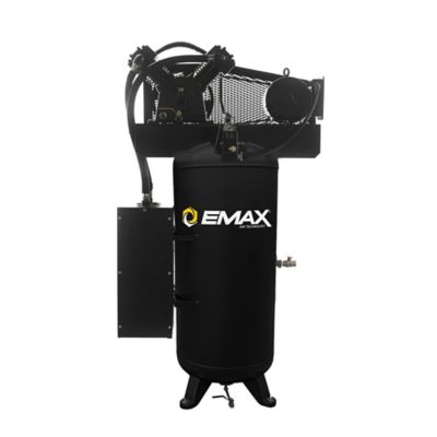 Image showing  5 HP 60 gal. 1-Stage Industrial 2-Cycle Splash Lubricated Pump SILENT Air Compressor, 150 PSI, 1-Phase, 19 CFM
