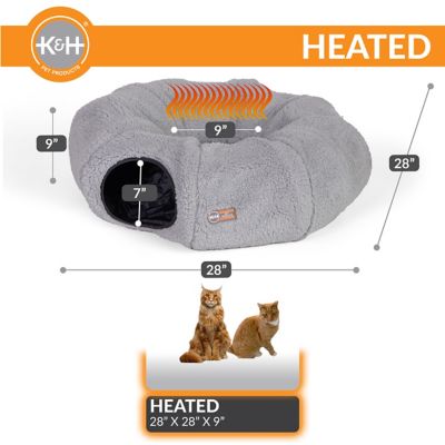 Image showing  Thermo Tunnel Cat Bed Gray Round 28 x 28 x 9