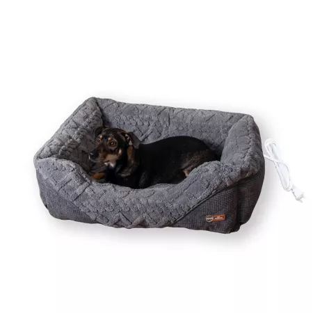 K&H Pet Products Thermo Pet Lounge Sleeper Small Gray 20.5 x 19.5 x 6.5 Heated Beds & Pads