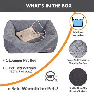 Image showing  Thermo Pet Lounge Sleeper Small Gray 20.5 x 19.5 x 6.5