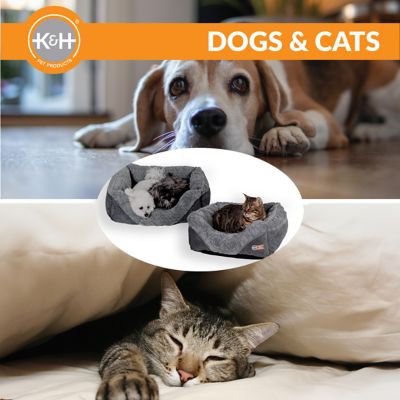 Image showing 7 th K&H Pet Products Thermo Pet Lounge Sleeper Small Gray 20.5 x 19.5 x 6.5
