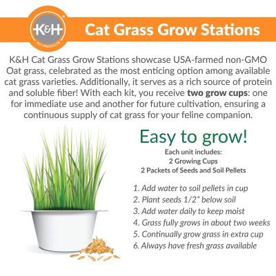 Image showing 6 th K&H Pet Products EZ Mount Window Lounger with Cat Grass Station, Natural Gray 23 x 12