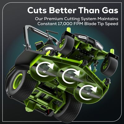 Image showing 5 th Greenworks MaximusZ 60 in. 60V Cordless Electric Zero-Turn Mower, Battery and Charger Included