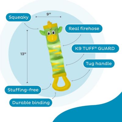 Image showing  Firehose Fetch Zebra Dog Toy Green Large