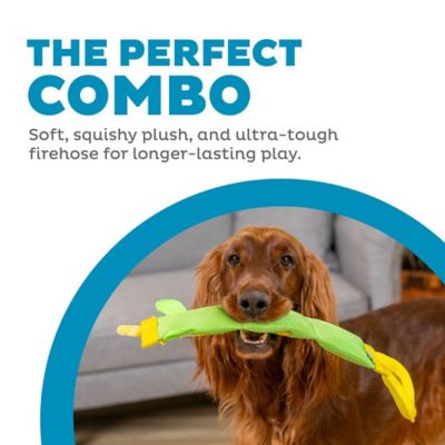 Image showing  Firehose Fetch Zebra Dog Toy Green Large